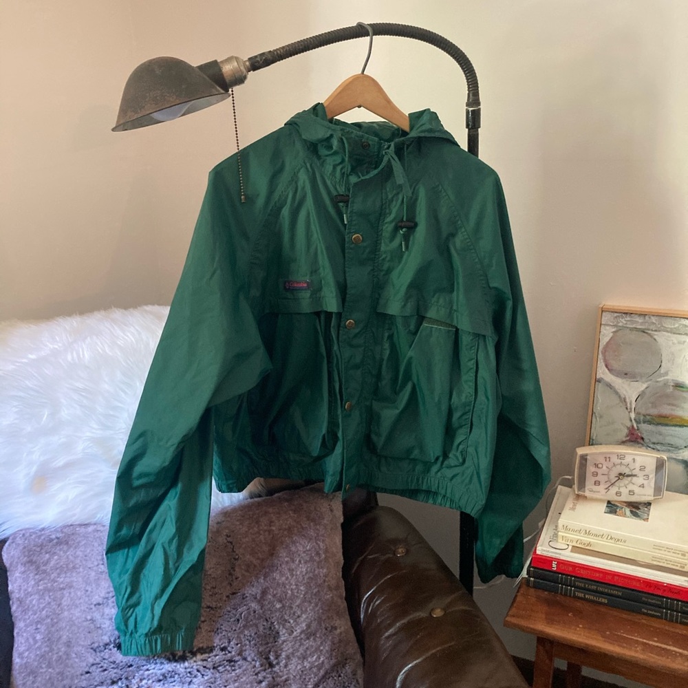 Vintage men’s large Columbia green windbreaker